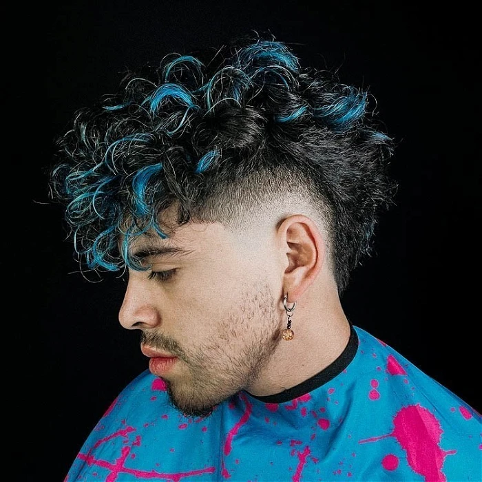 Two-tone Burst Fade on Curly Hair